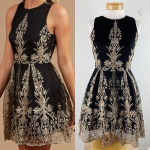 Altar’d State Embassy Embroidered Tulle Metallic